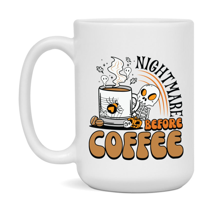 Funny Halloween Coffee Mug, White Ceramic Halloween Coffee Cup 11Oz Or 15Oz