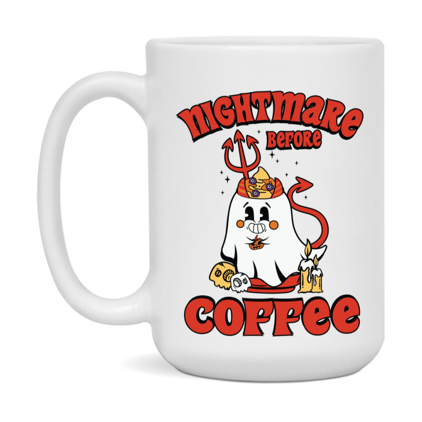 Funny Halloween Coffee Mug, White Ceramic Halloween Coffee Cup 11Oz Or 15Oz