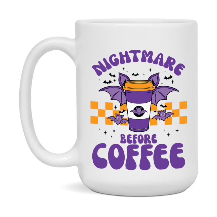 Funny Halloween Coffee Mug, White Ceramic Halloween Coffee Cup 11Oz Or 15Oz