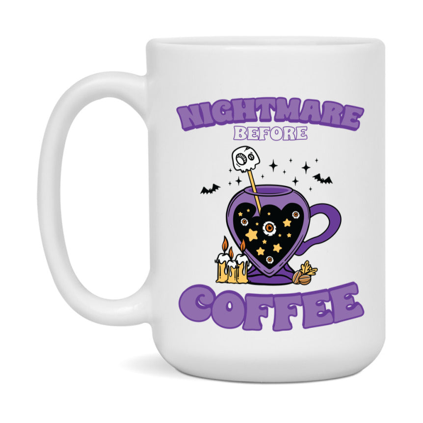 Funny Halloween Coffee Mug, White Ceramic Halloween Coffee Cup 11Oz Or 15Oz