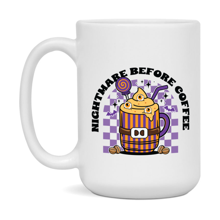 Funny Halloween Coffee Mug, White Ceramic Halloween Coffee Cup 11Oz Or 15Oz