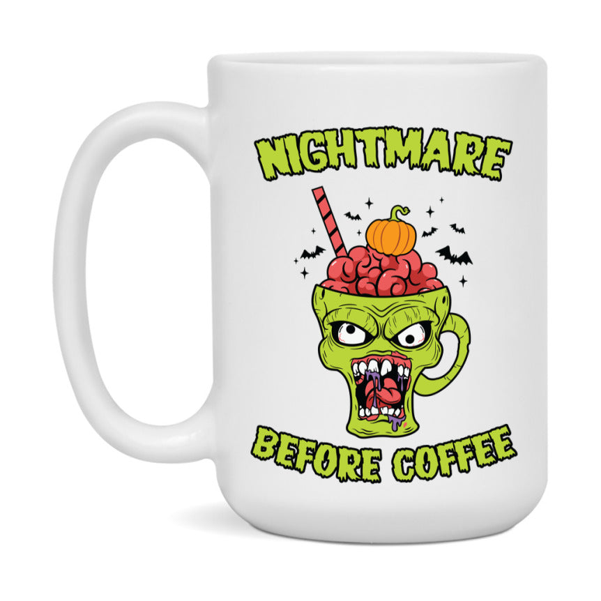 Funny Halloween Coffee Mug, White Ceramic Halloween Coffee Cup 11Oz Or 15Oz
