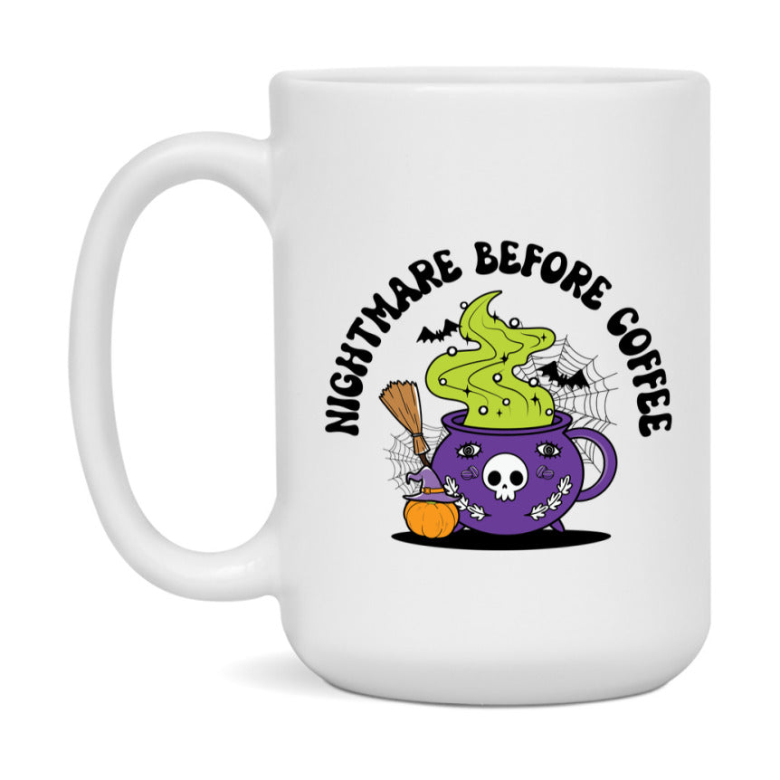 Funny Halloween Coffee Mug, White Ceramic Halloween Coffee Cup 11Oz Or 15Oz