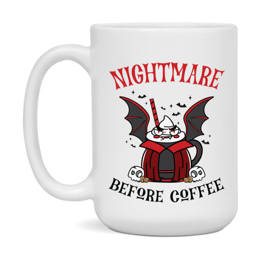 Funny Halloween Coffee Mug, White Ceramic Halloween Coffee Cup 11Oz Or 15Oz