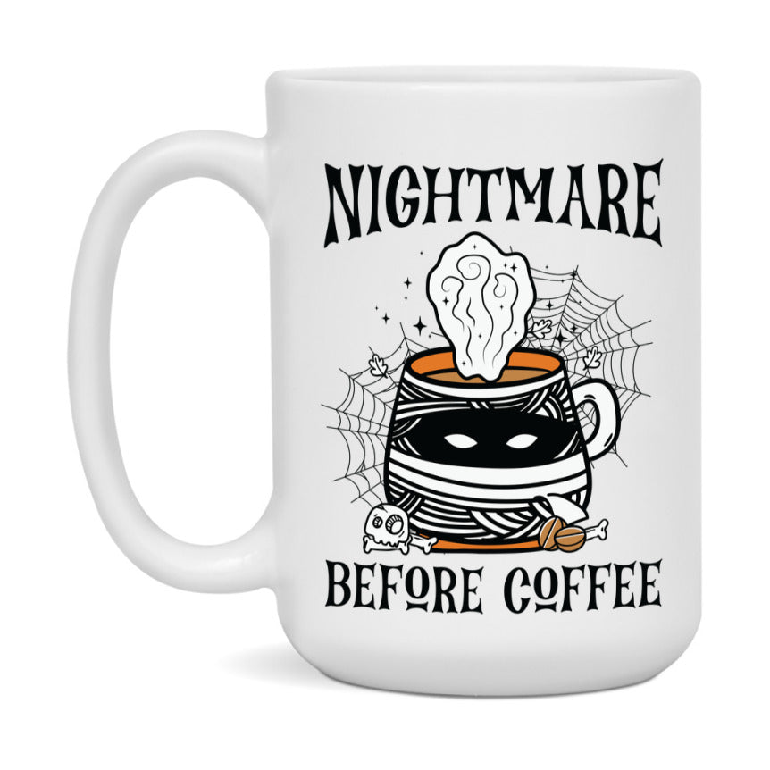 Funny Halloween Coffee Mug, White Ceramic Halloween Coffee Cup 11Oz Or 15Oz