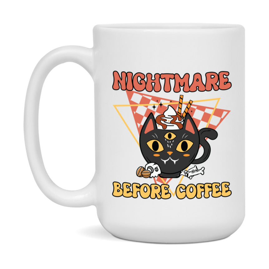 Funny Halloween Coffee Mug, White Ceramic Halloween Coffee Cup 11Oz Or 15Oz