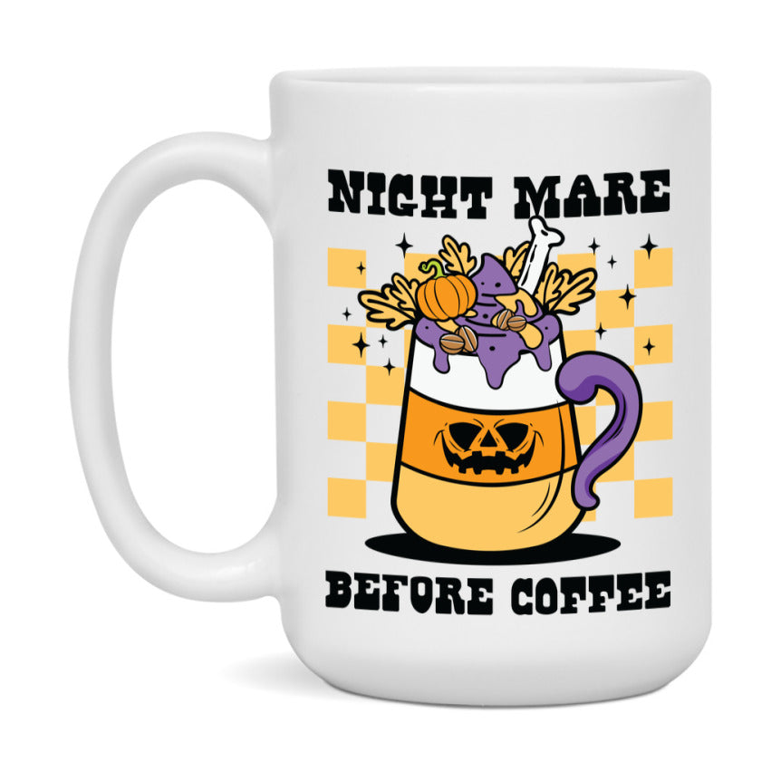 Funny Halloween Coffee Mug, White Ceramic Halloween Coffee Cup 11Oz Or 15Oz