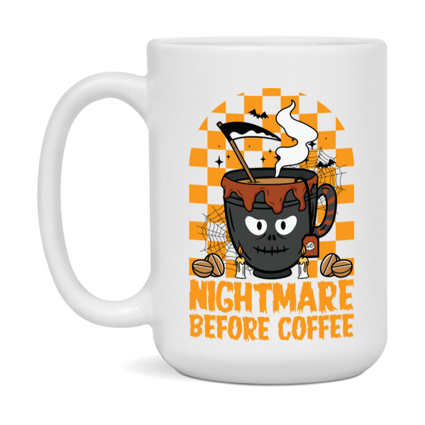 Funny Halloween Coffee Mug, White Ceramic Halloween Coffee Cup 11Oz Or 15Oz