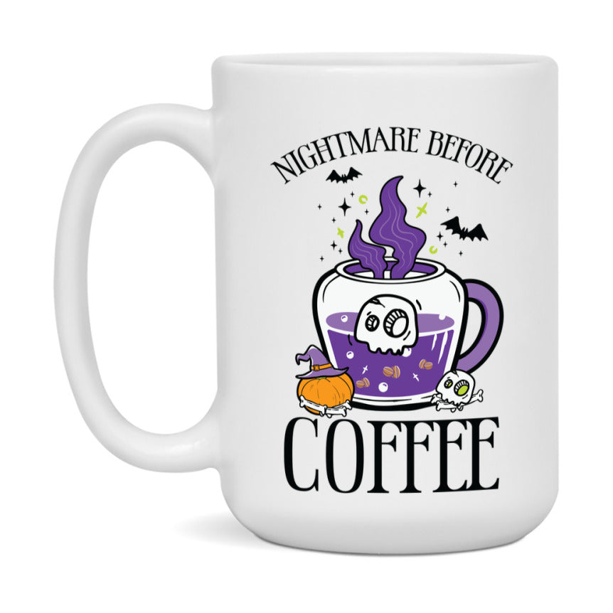 Funny Halloween Coffee Mug, White Ceramic Halloween Coffee Cup 11Oz Or 15Oz