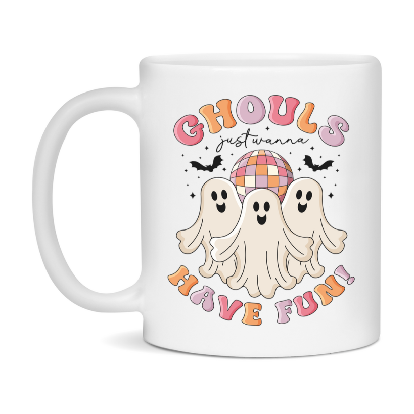 Funny Halloween Coffee Mug, White Ceramic Halloween Coffee Cup 11Oz Or 15Oz