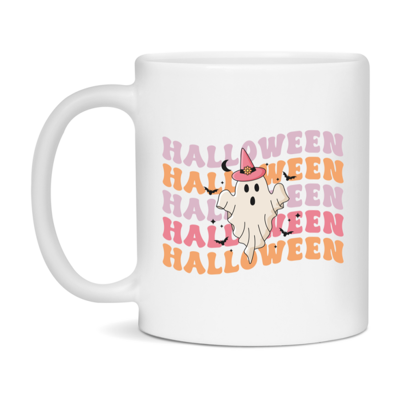 Funny Halloween Coffee Mug, White Ceramic Halloween Coffee Cup 11Oz Or 15Oz