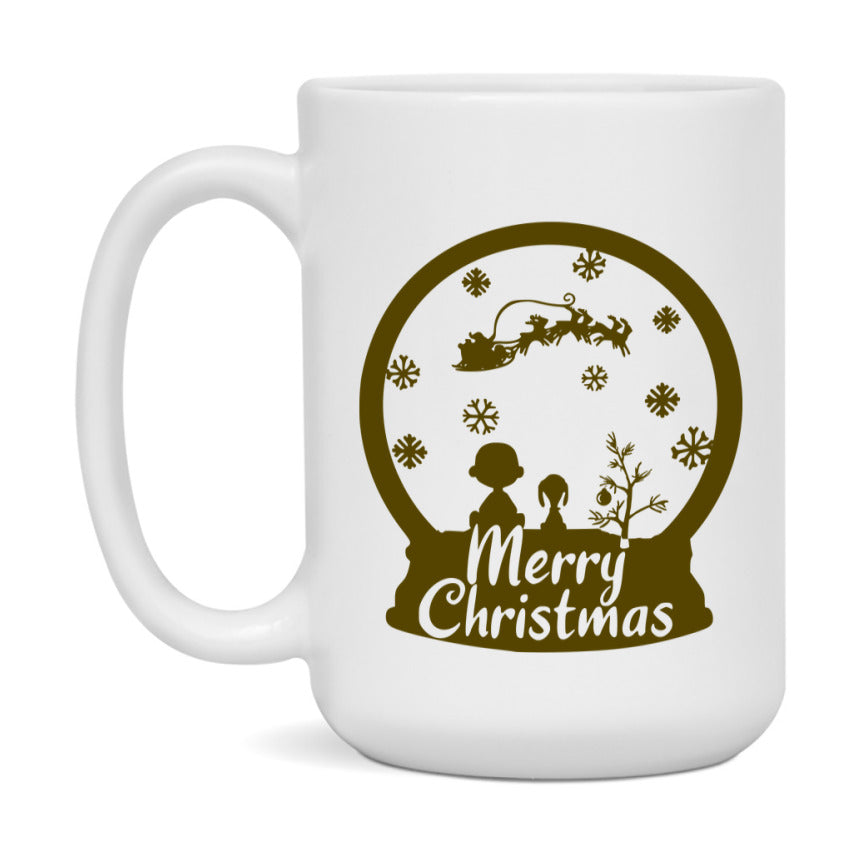 Peanuts Gang Christmas Mug, Snoopy Charlie Brown Holiday Coffee Cup, Ceramic Christmas Mug 11Oz Or 15Oz
