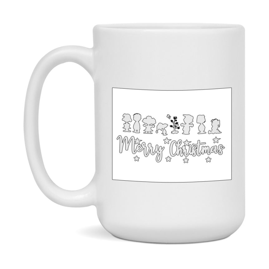 Peanuts Gang Christmas Mug, Snoopy Charlie Brown Holiday Coffee Cup, Ceramic Christmas Mug 11Oz Or 15Oz