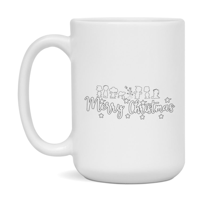 Peanuts Gang Christmas Mug, Snoopy Charlie Brown Holiday Coffee Cup, Ceramic Christmas Mug 11Oz Or 15Oz