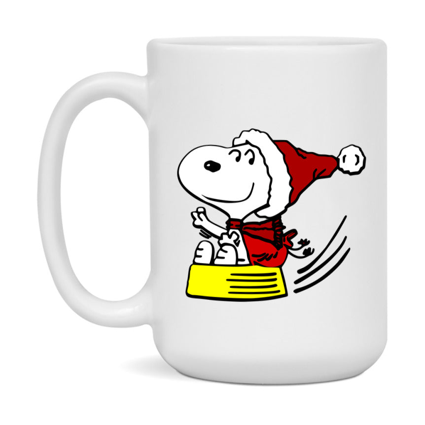 Peanuts Gang Christmas Mug, Snoopy Charlie Brown Holiday Coffee Cup, Ceramic Christmas Mug 11Oz Or 15Oz