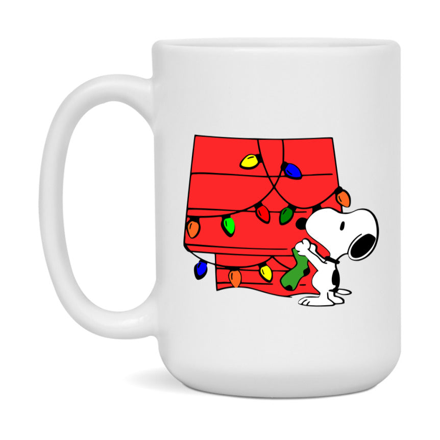 Peanuts Gang Christmas Mug, Snoopy Charlie Brown Holiday Coffee Cup, Ceramic Christmas Mug 11Oz Or 15Oz