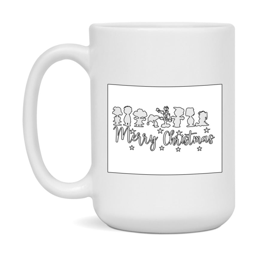 Peanuts Gang Christmas Mug, Snoopy Charlie Brown Holiday Coffee Cup, Ceramic Christmas Mug 11Oz Or 15Oz