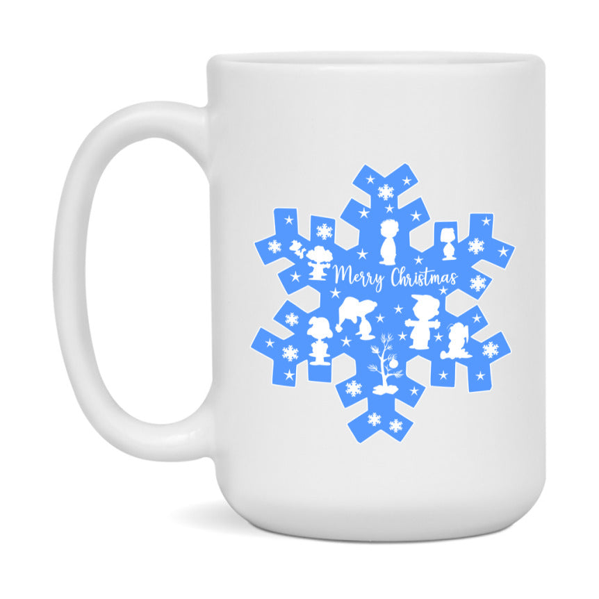 Peanuts Gang Christmas Mug, Snoopy Charlie Brown Holiday Coffee Cup, Ceramic Christmas Mug 11Oz Or 15Oz