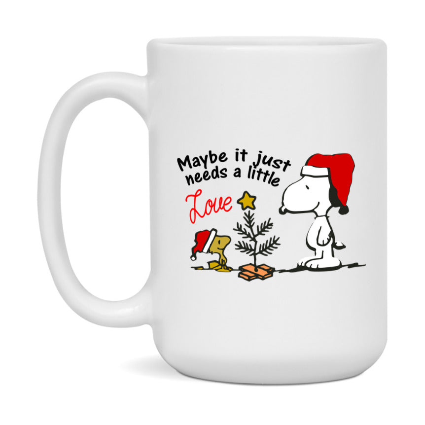 Peanuts Gang Christmas Mug, Snoopy Charlie Brown Holiday Coffee Cup, Ceramic Christmas Mug 11Oz Or 15Oz