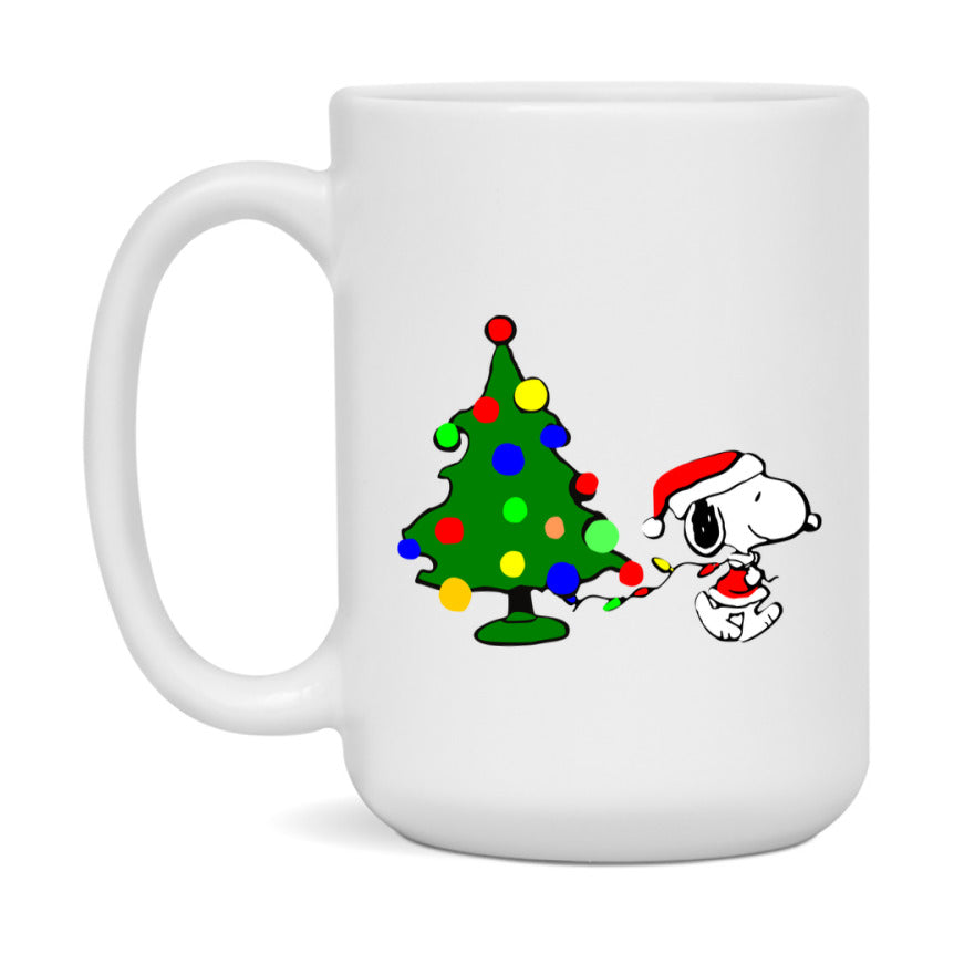 Peanuts Gang Christmas Mug, Snoopy Charlie Brown Holiday Coffee Cup, Ceramic Christmas Mug 11Oz Or 15Oz