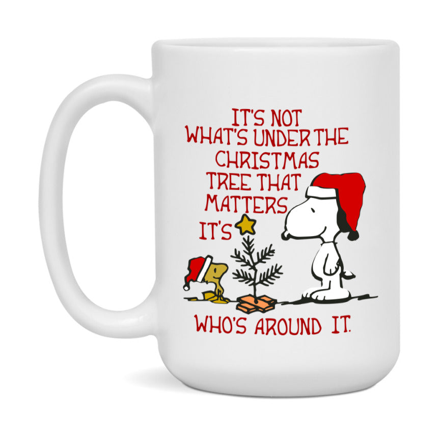 Peanuts Gang Christmas Mug, Snoopy Charlie Brown Holiday Coffee Cup, Ceramic Christmas Mug 11Oz Or 15Oz