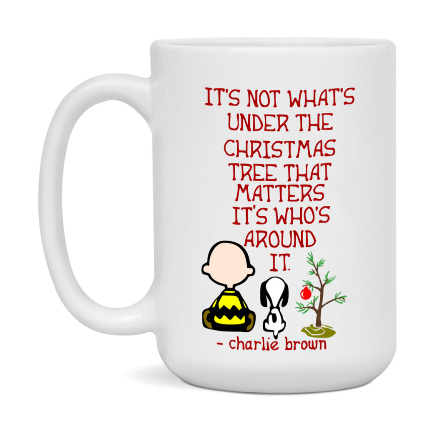 Peanuts Gang Christmas Mug, Snoopy Charlie Brown Holiday Coffee Cup, Ceramic Christmas Mug 11Oz Or 15Oz