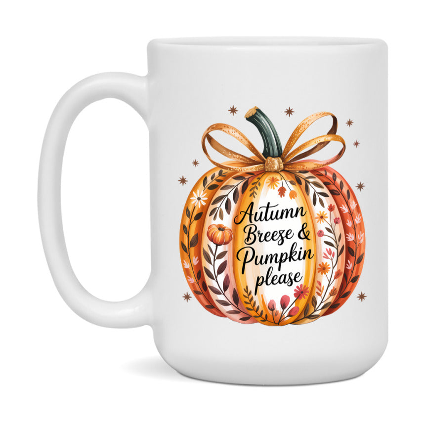In Love With Fall Coffee Mug, Cozy Cute Autumn Coffee Cup, 11Oz Or 15Oz White Ceramic Mug