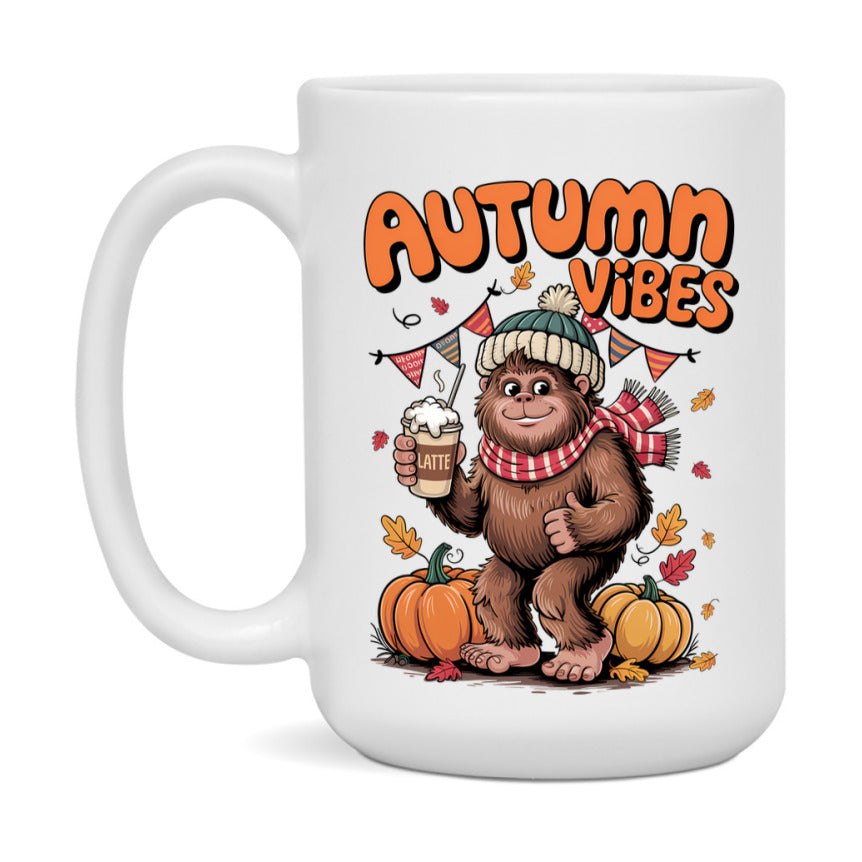 In Love With Fall Coffee Mug, Cozy Cute Autumn Coffee Cup, 11Oz Or 15Oz White Ceramic Mug