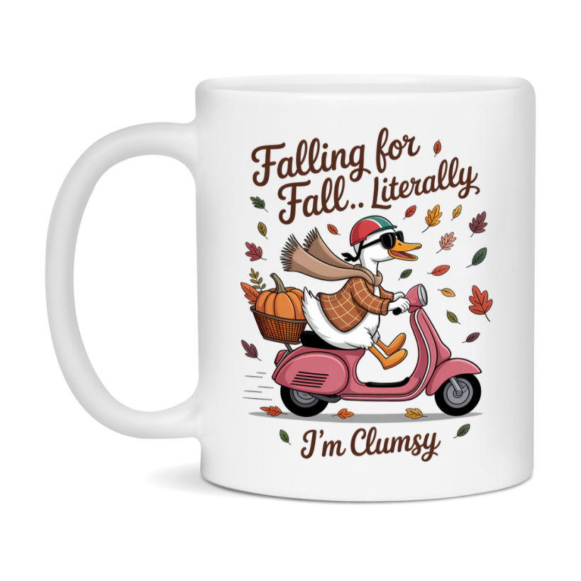 In Love With Fall Coffee Mug, Cozy Cute Autumn Coffee Cup, 11Oz Or 15Oz White Ceramic Mug