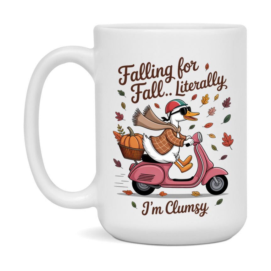 In Love With Fall Coffee Mug, Cozy Cute Autumn Coffee Cup, 11Oz Or 15Oz White Ceramic Mug