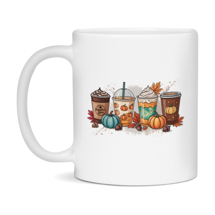 In Love With Fall Coffee Mug, Cozy Cute Autumn Coffee Cup, 11Oz Or 15Oz White Ceramic Mug