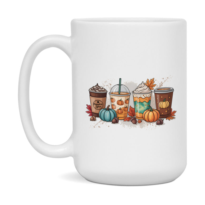 In Love With Fall Coffee Mug, Cozy Cute Autumn Coffee Cup, 11Oz Or 15Oz White Ceramic Mug