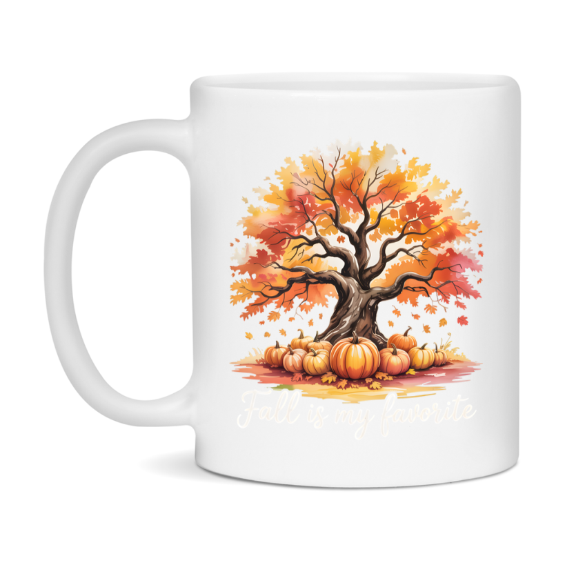 In Love With Fall Coffee Mug, Cozy Cute Autumn Coffee Cup, 11Oz Or 15Oz White Ceramic Mug