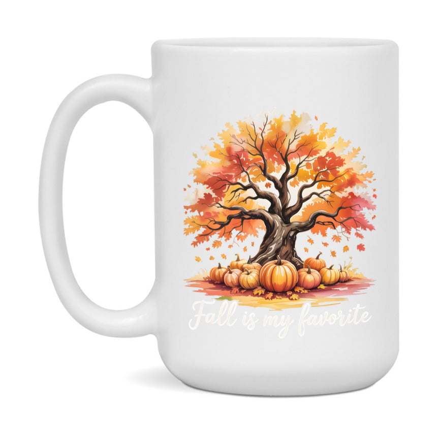 In Love With Fall Coffee Mug, Cozy Cute Autumn Coffee Cup, 11Oz Or 15Oz White Ceramic Mug