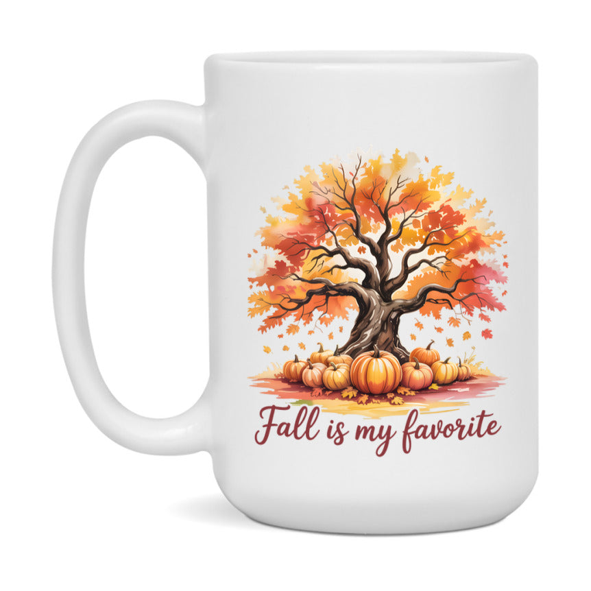 In Love With Fall Coffee Mug, Cozy Cute Autumn Coffee Cup, 11Oz Or 15Oz White Ceramic Mug