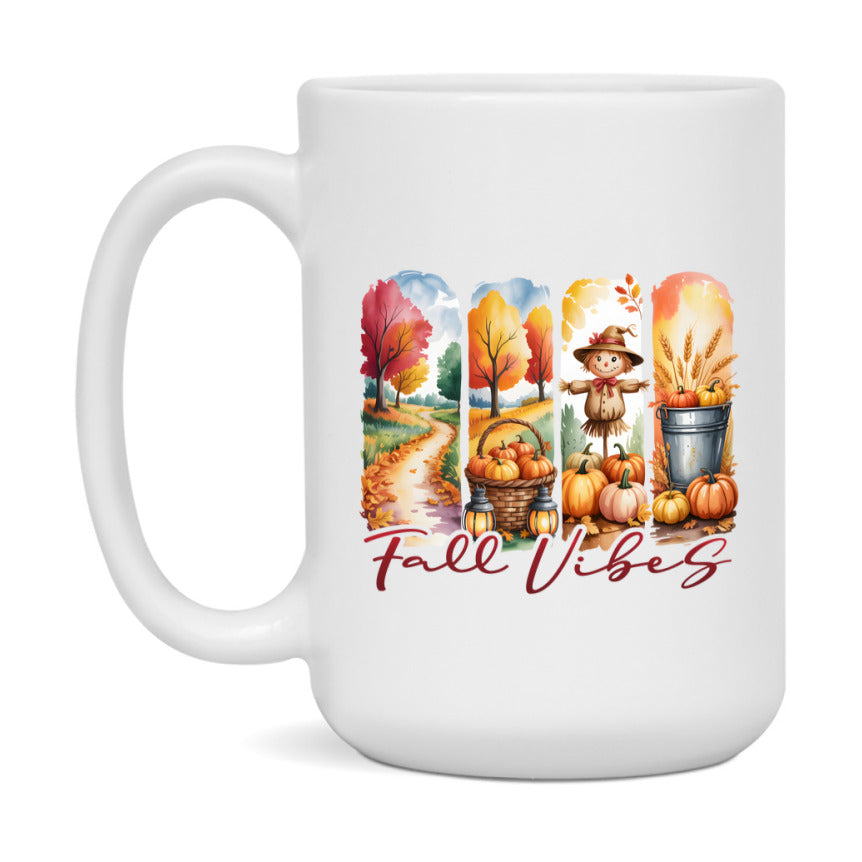 In Love With Fall Coffee Mug, Cozy Cute Autumn Coffee Cup, 11Oz Or 15Oz White Ceramic Mug