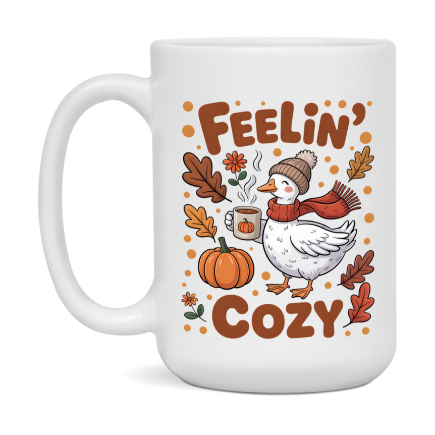 In Love With Fall Coffee Mug, Cozy Cute Autumn Coffee Cup, 11Oz Or 15Oz White Ceramic Mug