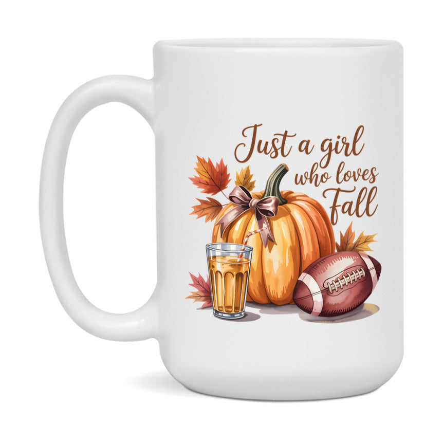 In Love With Fall Coffee Mug, Cozy Cute Autumn Coffee Cup, 11Oz Or 15Oz White Ceramic Mug
