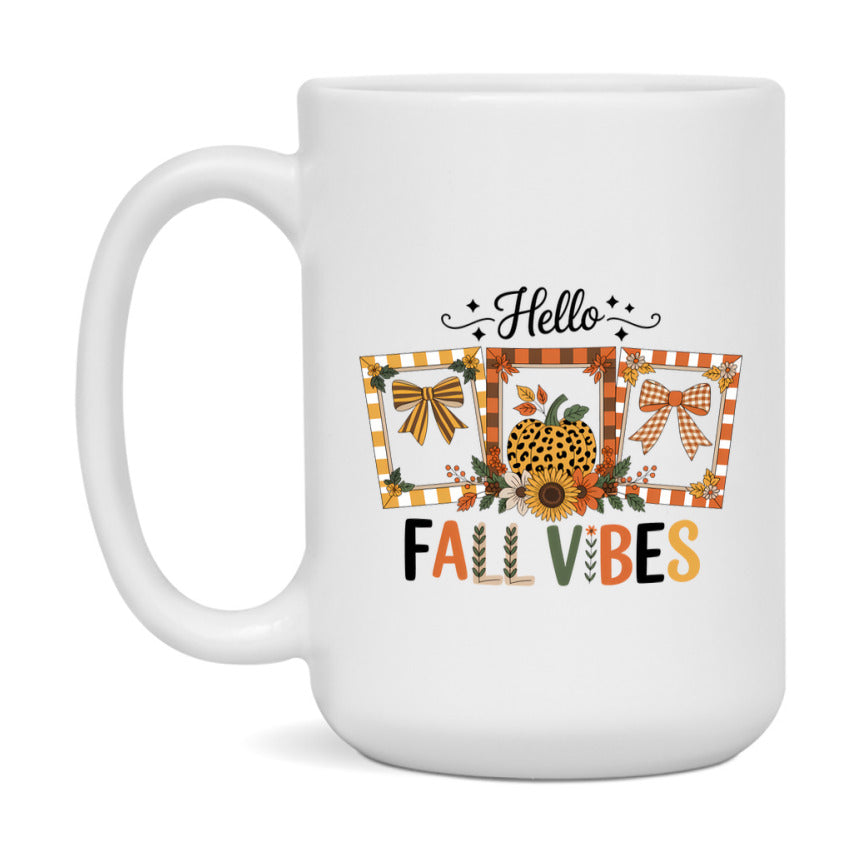In Love With Fall Coffee Mug, Cozy Cute Autumn Coffee Cup, 11Oz Or 15Oz White Ceramic Mug