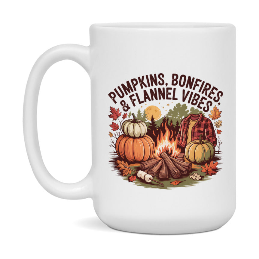 In Love With Fall Coffee Mug, Cozy Cute Autumn Coffee Cup, 11Oz Or 15Oz White Ceramic Mug