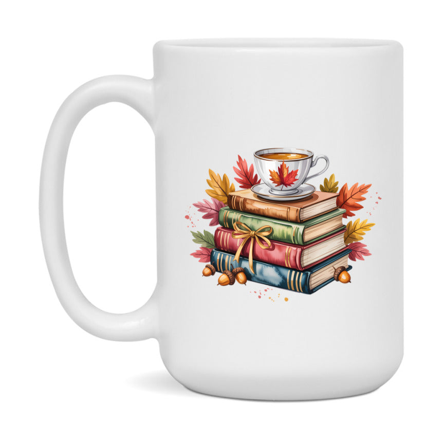 In Love With Fall Coffee Mug, Cozy Cute Autumn Coffee Cup, 11Oz Or 15Oz White Ceramic Mug