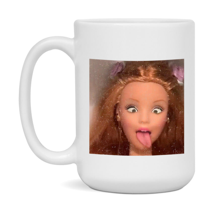 Disgusted Doll Face Mug, Funny Doll Face Meme Coffee Cup