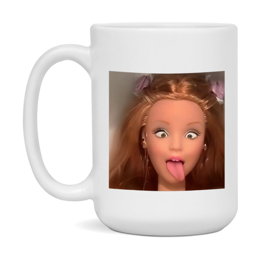 Disgusted Doll Face Mug, Funny Doll Face Meme Coffee Cup