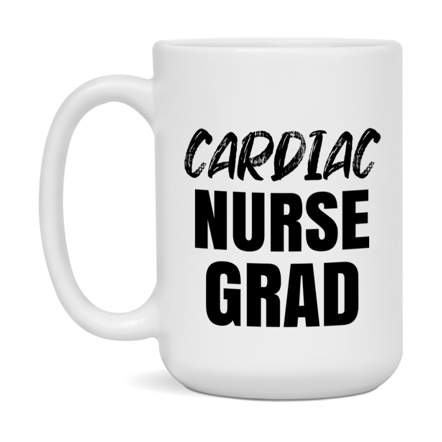 Cardiac Nurse Grad Coffee Mug - Ceramic Nursing Graduation Gift