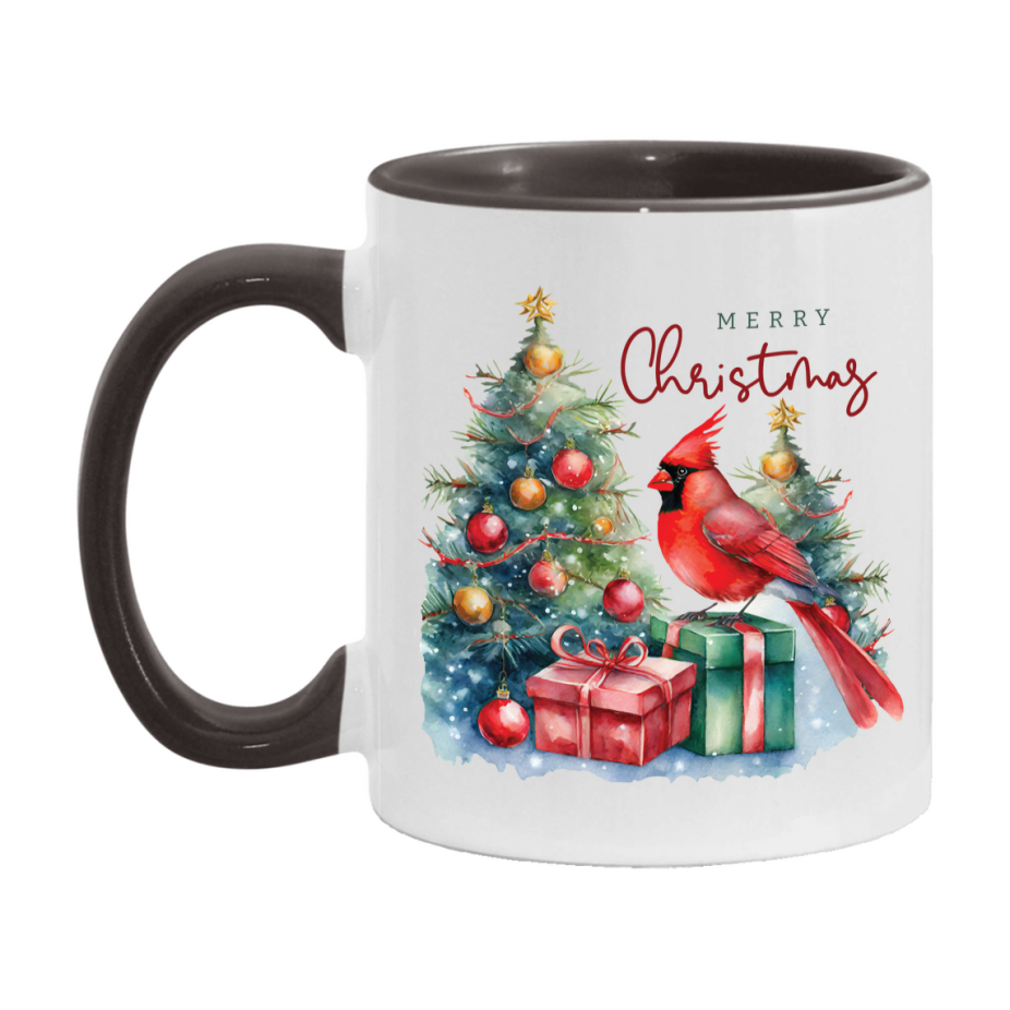 Red Cardinal Mug – Northern Red Cardinal Christmas Mug with Heartfelt Message, 11oz or 15oz White Ceramic Coffee Cup