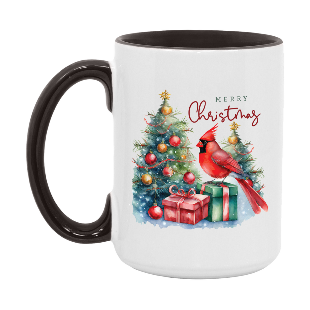 Red Cardinal Mug – Northern Red Cardinal Christmas Mug with Heartfelt Message, 11oz or 15oz White Ceramic Coffee Cup