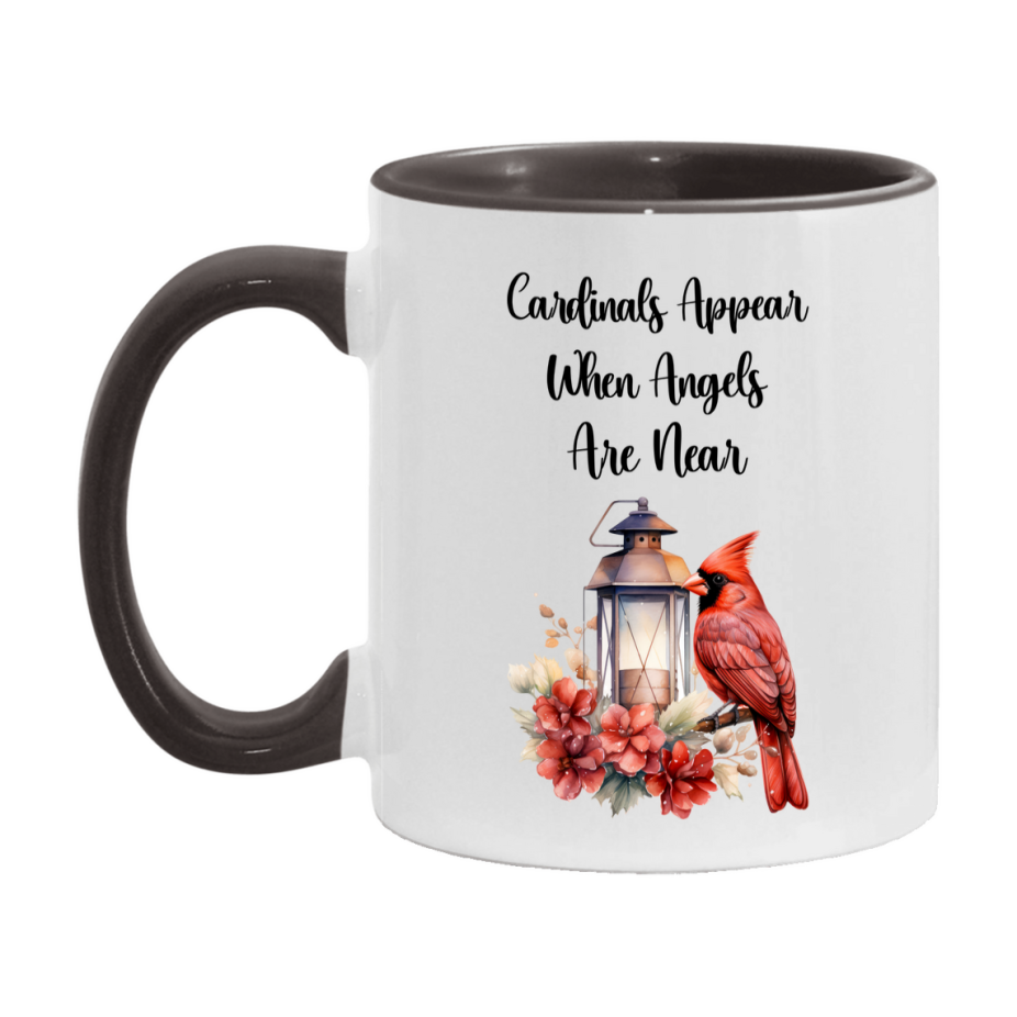Red Cardinal Mug – "Cardinals Appear When Angels Are Near," 11oz or 15oz Ceramic Christmas Coffee Mug Gift for Cardinal Lovers