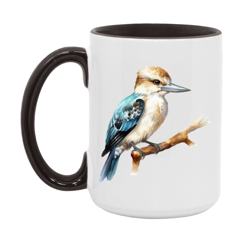 Bird Watching Mug, Kookaburra Song Bird Mug, 11oz or 15oz White Ceramic Coffee Mug Gift for Bird Watchers