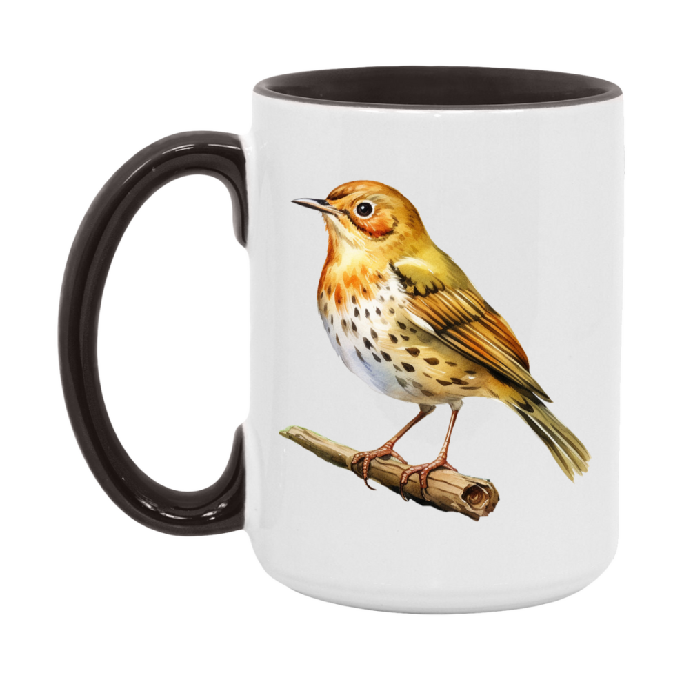 Bird Watching Mug, Ovenbird Song Bird Mug, 11oz or 15oz White Ceramic Coffee Mug Gift for Bird Watchers