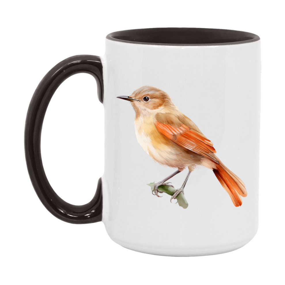 Bird Watching Mug, Rufous Hornero Song Bird Mug, 11oz or 15oz White Ceramic Coffee Mug Gift for Bird Watchers